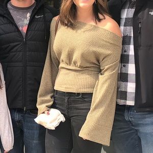 Free people off the shoulder wide sleeve thermal